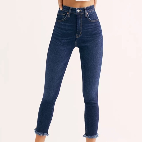 Free People Raw High-Rise Jegging in Deep Indigo - Picture 5 of 9